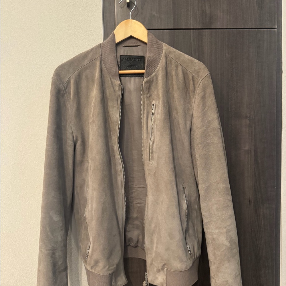 All Saints Kemble Suede Bomber Jacket